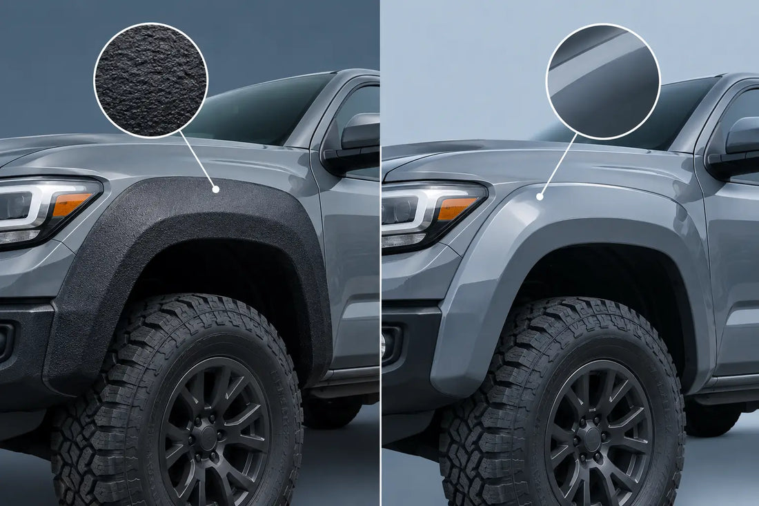 Bedliner Finish Versus Painted Flares for Trucks